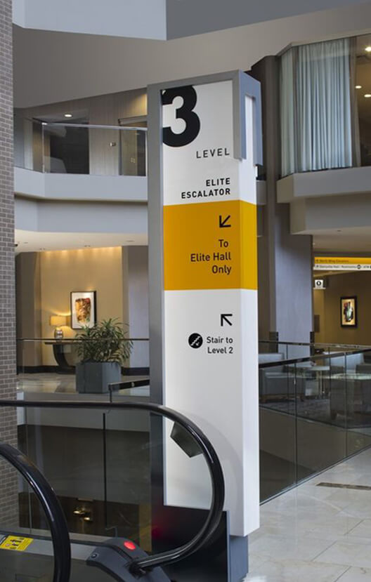 Interior Wayfinding Sign for Commercial Zone