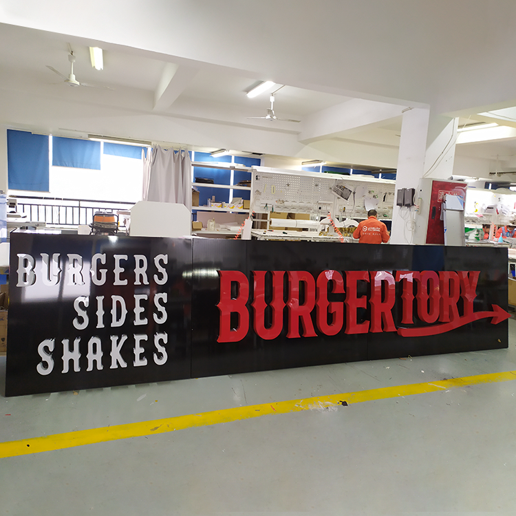 Burger Restaurant Custom Cabinet Sign 01